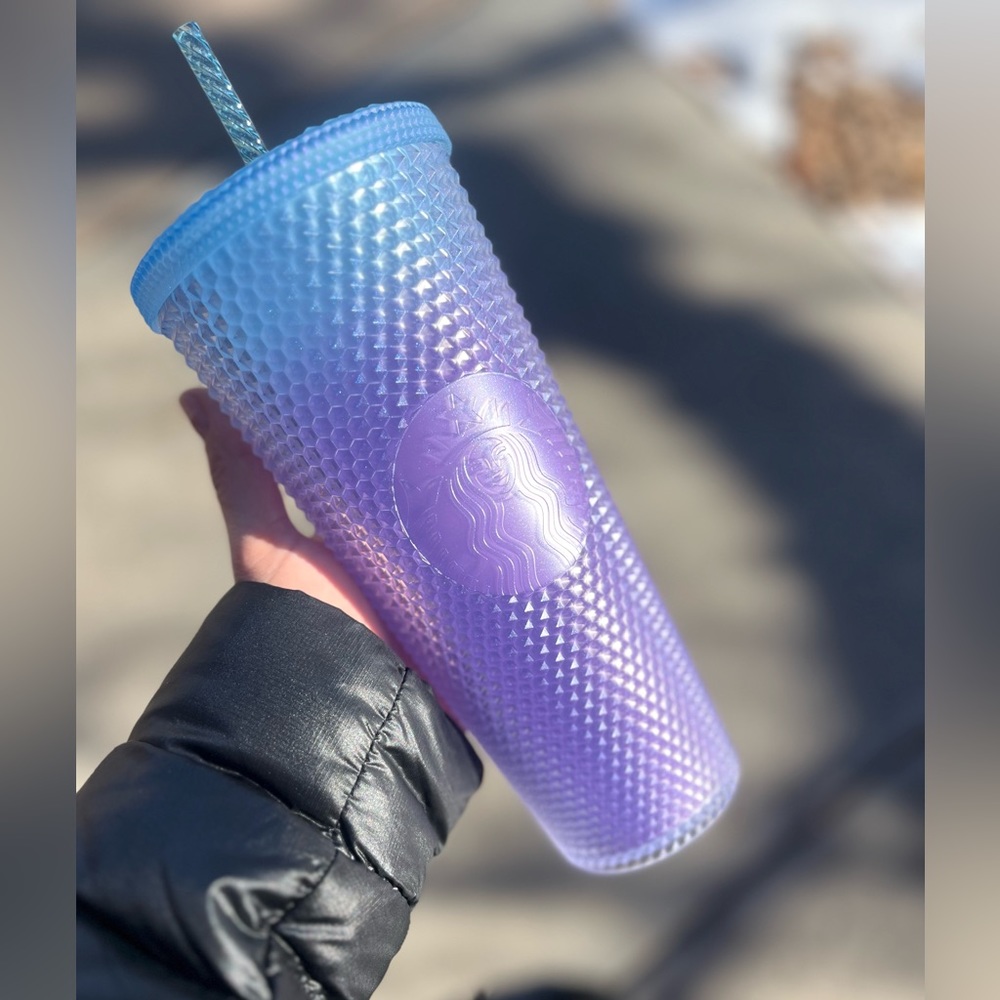 Starbucks Valentine’s release 2024 Studded Ombré Tumbler blue purple shimmer